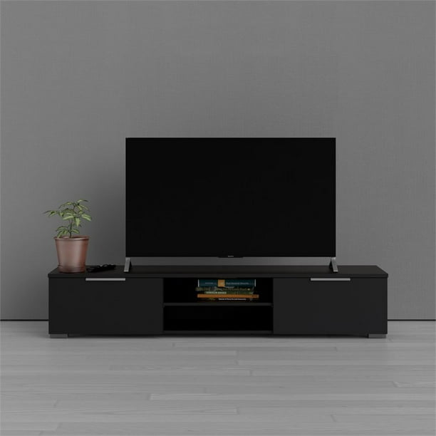 Tvilum Match 2 Drawer 2 Shelf TV Stand, Black Matte