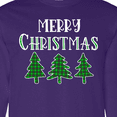 thumbnail image 4 of Inktastic Merry Christmas Green Plaid Christmas Trees Long Sleeve T-Shirt, 4 of 5