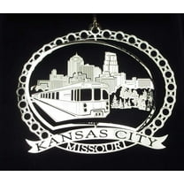 Nations Treasures Kansas City Missouri Brass Christmas Ornament Souvenir, 2.5" x 3"