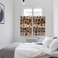 thumbnail image 3 of Brown Beige Kitchen Curtains Window Panels, Rustic Farmhouse Dog Paw Vintage Insulated Window Treatment Curtain, Grommet Curtains for Bedroom/Living Room/Bathroom, 2 Piece 52"Wx72"L, 3 of 8