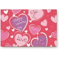 thumbnail image 3 of Door Mat 31.5 x 20 Inch Welcome Mat Front Floor Mats, Non Slip Indoor Carpet/Absorbent Outdoor Shoes Scraper, Happy Valentine''s Day Pink Love Heart Shaped Low-Profile Rugs Doormats for Entryway, 3 of 6