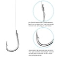 thumbnail image 4 of Uxcell 4# Pequeños Ganchos de Pesca con Línea de 45cm, Rigs de Doble Gancho de 0.41x0.28 Pulgadas con Gancho de Espina, Tono Plateado 20Pcs, 4 of 5