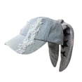 thumbnail image 2 of Sombrero de vaquero con orejas de conejo Gorra de béisbol para mujer Gorra de hip hop Gorra de rock, 2 of 6