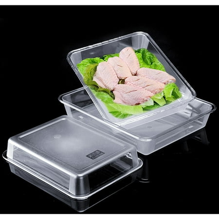 

KALLORY 1Set Table Tray Plastic Dinner Tray for Food Storage Transparent Color