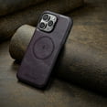 thumbnail image 3 of ELEHOLD for iPhone 15 Pro Max Case,Magnetic Premium PU Leather Business Classic Soft Silicone Bumper Ultra Slim Shockproof  Protective Case for Women Men for iPhone 15 Pro Max,Purple, 3 of 6