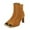 Yellow, variant on Women's Square Toe High Heel Ankle Boots Metal Cap Toe Side Zip Suede Leather Fashion Party Dress Booties For Women Black Women Sandal