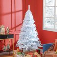 thumbnail image 2 of HOMCOM 6' Artificial Christmas Tree with 928 Branch Tips Metal Stand White, 2 of 10