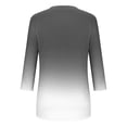 thumbnail image 4 of YUGYXL Plus Size Tshirts for Women 3/4 Sleeve Tshirts Gradient Color Baggy Shirts Casual V Neck Comfy Blouses Tops Dressy Lightweight Tees Black XXXL, 4 of 5