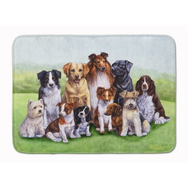 Springtime Dogs Machine Washable Memory Foam Mat