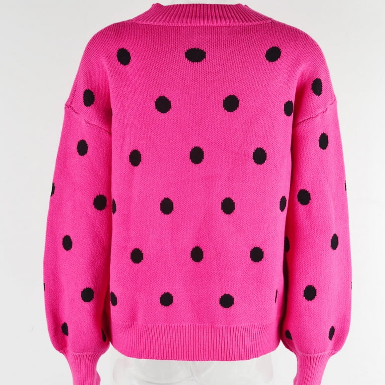 Dots Printing Round Neck Long Sleeve Sweaters