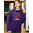thumbnail image 2 of Happy Halloween Fun Pumpkin Sweatshirt Women -Image by Shutterstock, Female Large, 2 of 4