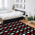 thumbnail image 6 of Stripe Area Rug 4'x6' Red Grey Black and White Geometric Striped Washable Area Rugs Non Shedding Floor Carpet Rubber Backing Non-Slip Indoor Mats for Living Room Bedroom Kitchen, 6 of 8
