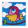 thumbnail image 1 of Pintura de diamantes de imitación hecha a mano, juguetes educativos de bricolaje, regalos para niños, pintura de taladro completo con marco para principiantes, niñas, niños, pájaro Yuarrent FN006796-01, 1 of 6