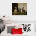 thumbnail image 5 of JEUXUS Farmhouse Landscape Forest Pictures Bedroom - Art Decor Wall Art for Kitchen Art Prints- Rustic Vintage Decor for Living Room - Antique French Poster - Rabbit Cute Animal Moody Oil Painting, 5 of 5