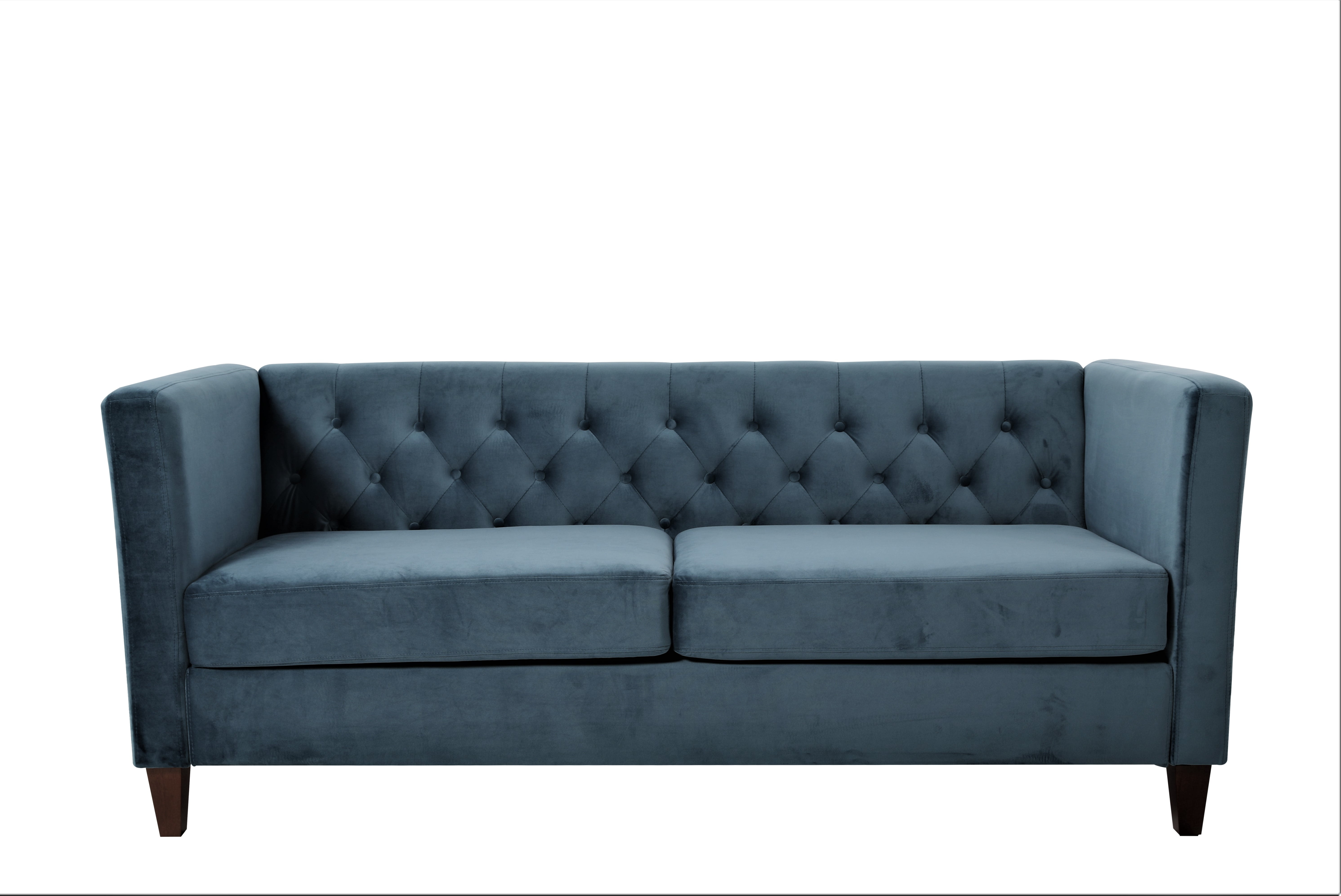 Uspridefurniture Lisette 73.3'' Velvet Square Arm Sofa,Blue
