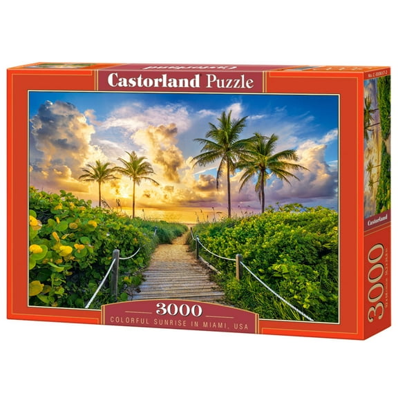 3000 Piece Jigsaw Puzzles, Colorful Sunrise in Miami, USA, Adult Puzzles, Castorland C-300617-2