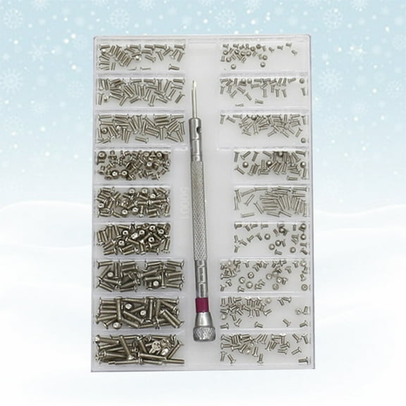 MIPCASE Eyeglass Repair Kits Screw Box Set Silver 1 Set