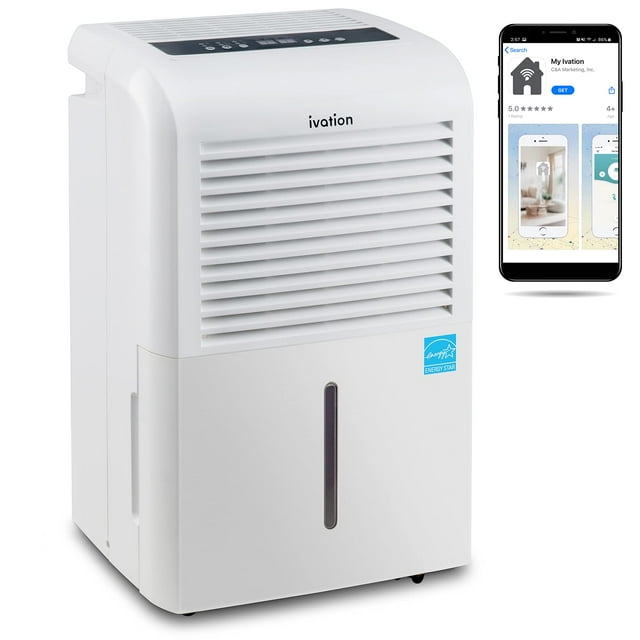 Deshumidificador Ivation 420 m² Smart Wi-Fi Energy Star 50 L/día