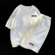 thumbnail image 5 of Conjunto de 2 piezas de chándal sencillo con diseño de gofre para hombre y mujer, camiseta y pantalones cortos de diseño urbano holgados de verano, ropa deportiva informal con diseño de parche, 5 of 5