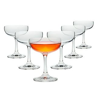 The Wine Savant Colored Vintage Glass Coupes 12oz Colorful Cocktail,  Martini & Champagne Glasses, Prosecco, Mimosa Glasses Set, Cocktail Glass  Set