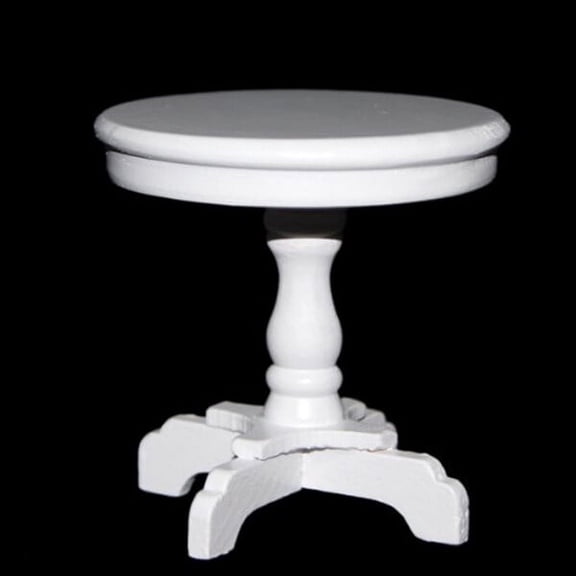 Raindrops Mini Table Dollhouse Furniture Miniature Table White Wood 5.0X5.0X5.0In for Adults over 3 Years 1Set