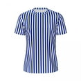 thumbnail image 5 of Nautical Blue And White Sports T Shirt Summer Vertical Stripes Vintage T-Shirts Novelty Te, 5 of 5