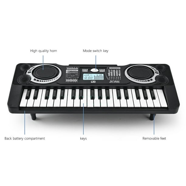 GYMAX Piano et tabouret pour enfants à 31/37 touches, clavier élect