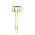 thumbnail image 3 of Rosec Jewels Lab Grown Emerald Teardrop Engagement Ring with Halo - Pear Shape Emerald Diamond Ring - AAAA Quality Certified, 10K Yellow Gold, US 7.50, 3 of 8