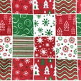 thumbnail image 5 of Serafina Home Christmas Throw Blanket: Jazzy Abstract Holiday Patchwork Soft Cozy Accent for Sofa Couch Chair Bed or Dorm, Red Green White, 5 of 6