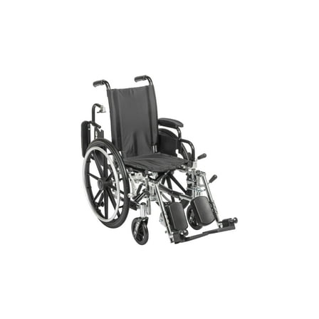 Drive Medical Viper Wheelchair with Flip Back Removable Arms, Desk Arms, Elevating Leg Rests, 12" Seat