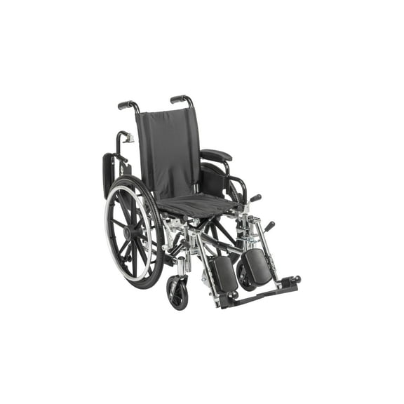 Drive Medical Viper Wheelchair with Flip Back Removable Arms, Desk Arms, Elevating Leg Rests, 12" Seat