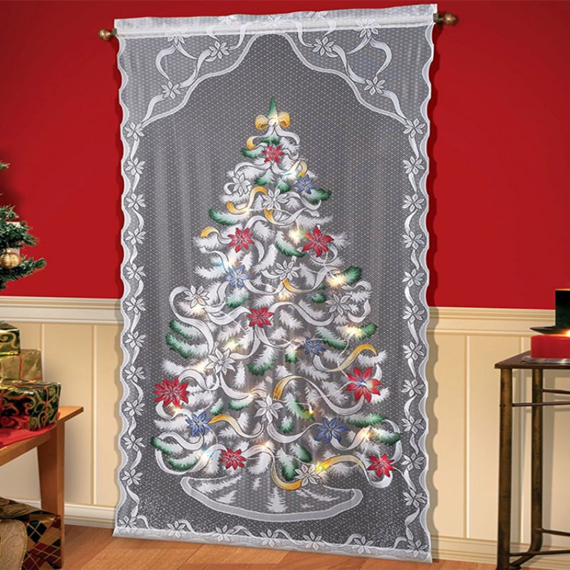 Christmas XMAS Door Window Curtain Valance Holiday Home Decor 