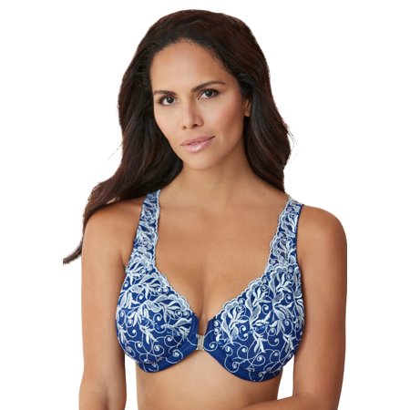 

Amoureuse Women s Plus Size Embroidered Front-Close Underwire Bra Bra