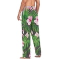 thumbnail image 6 of Men's Pajama Pants with Pockets Sleepwear Lounge Pants Stretch Casual Tropical Leaves Exotic Flowers Flamingo, 6 of 7