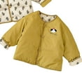 thumbnail image 3 of Ruyang Kids Cute Bear Reversible Jacket Toddler Boys Girls Winter Warm Lightweight Puffer Coat Button Quilted Outwear, 3 of 5