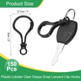 thumbnail image 2 of Uxcell 150 Pcs Broches de Langosta de Plástico Clips de Lanyard Ganchos Negros, 2 of 6