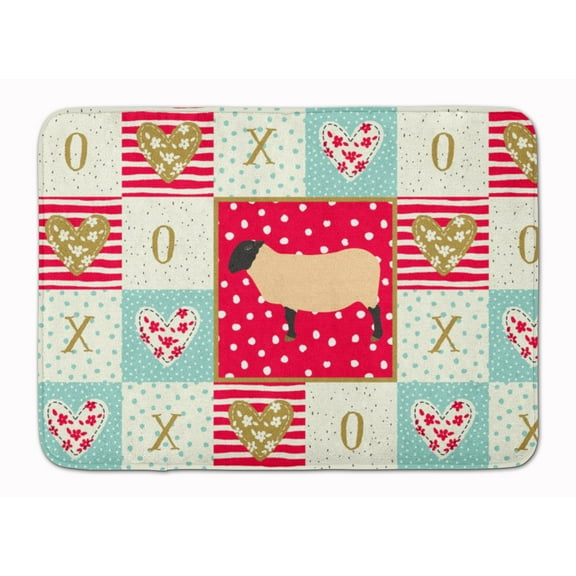 Carolines Treasures CK5399RUG Suffolk Sheep Love Machine Washable Memory Foam Mat Red 19 X 27" multicolor