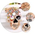 thumbnail image 4 of Llavero de coche Llavero de Halloween Llavero de calavera con diamantes de imitación Llavero punk Bolsa de Halloween Encanto Bolso Encantos Decoración Regalos (Oro), 4 of 5
