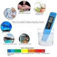 thumbnail image 2 of Probador de calidad del agua, medidor de pH con resolución de alta precisión de 0,01, termómetro Tds+ec+ para agua potable, acuario, piscina, spa (azul) Kuyhfg Sin marca, 2 of 4