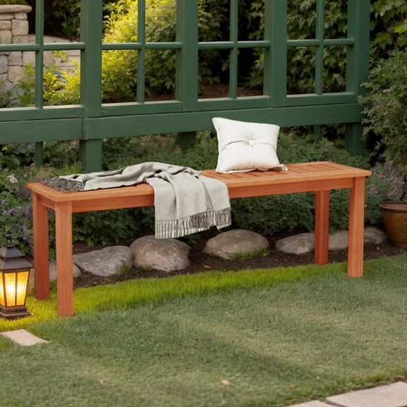 GVN Outdoor Bench, Outdoor Garden Bench,47 Inch Patio Wood Bench with Slatted Seat 2-Person
