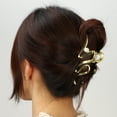 thumbnail image 3 of 1pc Metal Hair Claws Hair Clips Hair Barrettes for Women Gold Tone 4.65''x1.85''x1.42'', 3 of 7