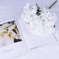thumbnail image 3 of Coolmade 6 Big Heads Hydrangeas Flowers Fake Silk Hydrangea Artificial Flower Arrangements Bridal Bouquet Wedding Party Garden Home Decor (White), 3 of 6