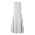 thumbnail image 5 of YABCSAZ Womens Plus Size Summer Dresses Flowy Casual Loose Sleeveless Long Maxi Dresses Solid Color V-Neck Button Front Pocket Sundress Beach Tunic T Shirt Midi Dress, 5 of 8