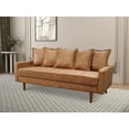 thumbnail image 2 of Koby Home Mid-Century Loveseat 70" Sofa Seat Faux Leather Sofas Couches 3-Seater Camel Brown, 2 of 5