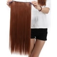 thumbnail image 2 of SAYFUT 26" Straight 3/4 Full Head Synthetic Hair Extensions Clip in Hairpieces 5 Clips 125g Light Auburn, 2 of 7