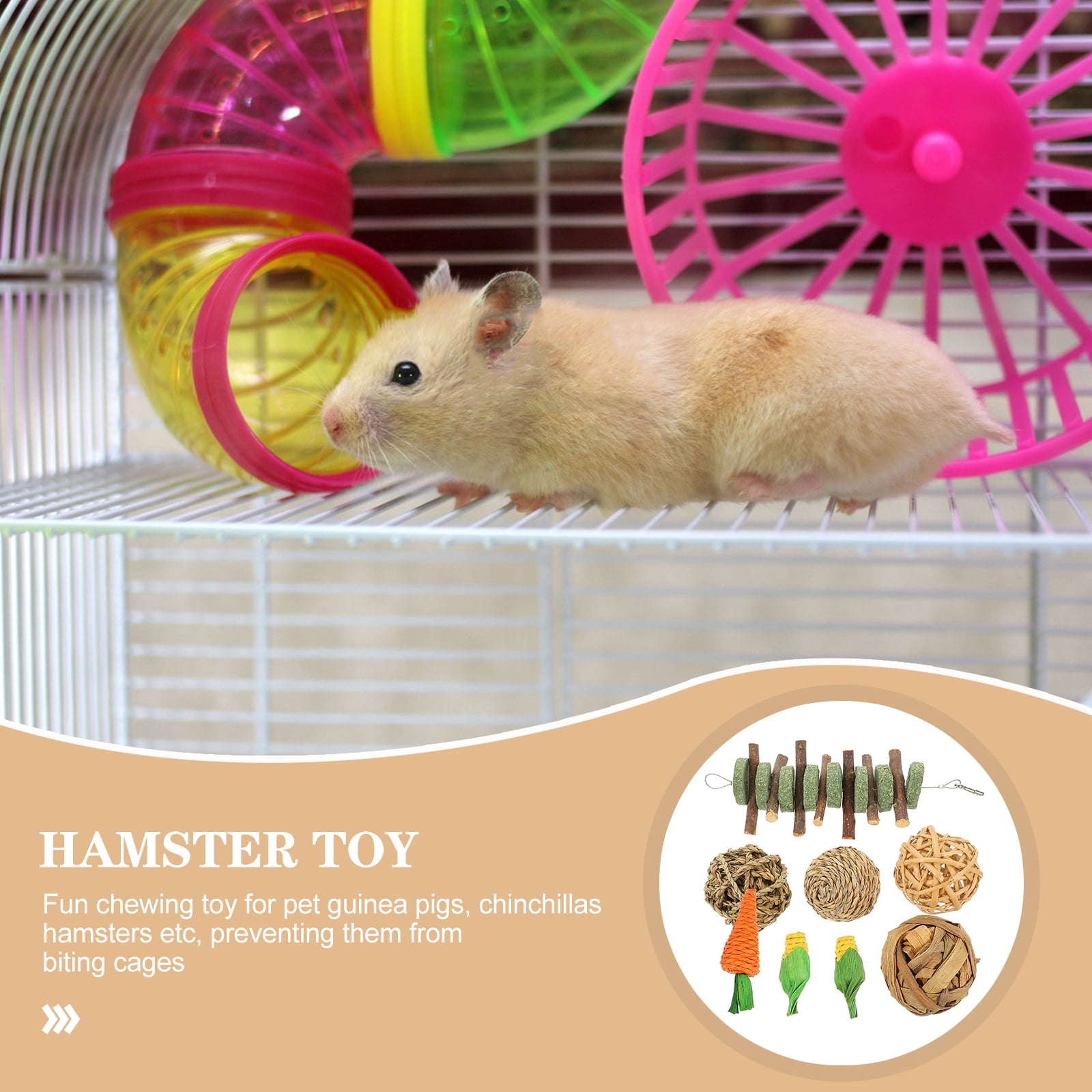 LULULION Small Pets Enrichment Toys Rats Indoor Play 24Pack 11.8X3.14X9.82in