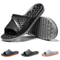 thumbnail image 4 of Mens Shower Slippers with Drain Holes Soft Non Slip Bathroom Pool Slides Beach Summer Slip on Indoor Outdoor, 4 of 5
