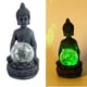 thumbnail image 5 of Buddha Statue Resin Figurines Outdoor Asian Lotus Solar LED for, 5 of 9