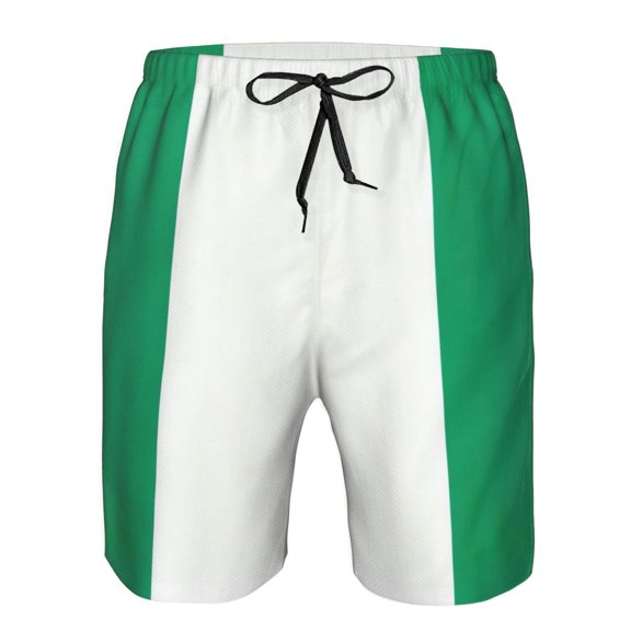 Men's Beach Shorts Flag Of Nigeria Board Shorts Summer Swim Trunks with Mesh Liner XX-Large