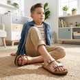 thumbnail image 4 of Cushionaire Lane Boys and Girls Sandals, Comfortable Cork Footbed Slide Sandals with Adjustable Straps and Supportive Cushioned Design - Kids Summer Sandals, 4 of 13